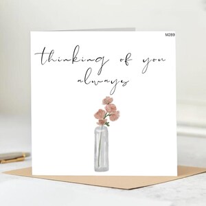 Biglietto personalizzato "Penso a te" - "Penso sempre a te" / Biglietto floreale "Penso a te" 6x6