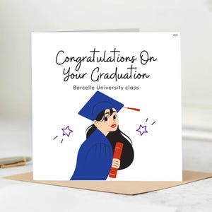 Carte de fin d'études - Félicitations pour l'obtention de votre diplôme, carte universitaire, carte scolaire, remise des diplômes, bravo, carte fière de vous. 6 x 6