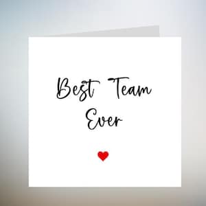 Tarjeta del mejor equipo de la historia, tarjeta de agradecimiento al jefe, tarjeta para el trabajo, tarjeta de agradecimiento a los colegas, tarjeta de buena suerte, regalo de despedida para el equipo 6x6