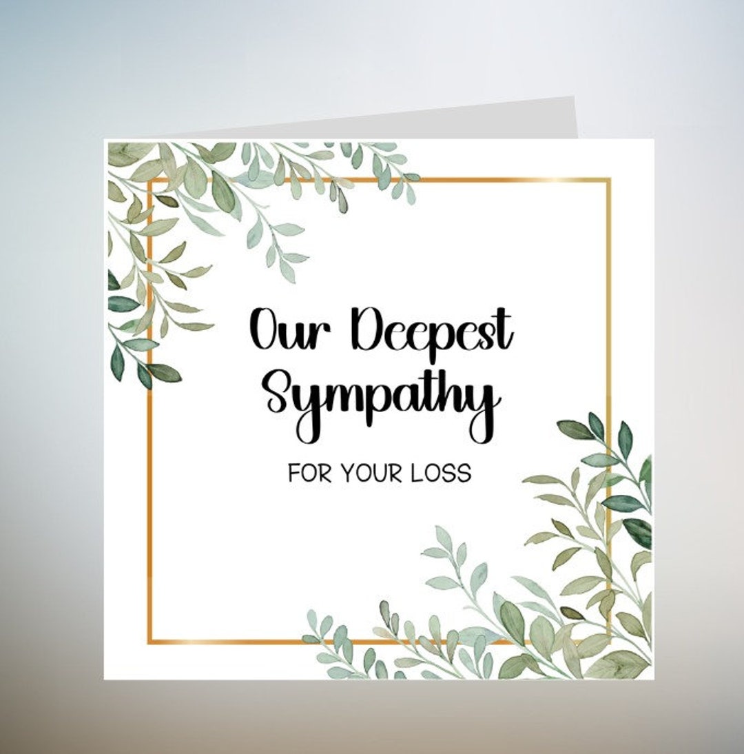 Sorry for Your Loss Card in Sympathy Greeting Card Thinking of You ...
