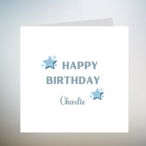 Tarjeta de cumpleaños feliz personalizada, tarjeta de cumpleaños del niño, tarjeta de cumpleaños azul, tarjeta de cumpleaños del hijo, tarjeta del hermano, tarjeta de cumpleaños del nombre, 6x6