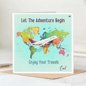 Biglietto di viaggio personalizzato, che l'avventura abbia inizio, biglietto Gap Year, biglietto Bon Voyage, biglietto Backpacking, biglietto World Trip, biglietto Good Luck 6x6