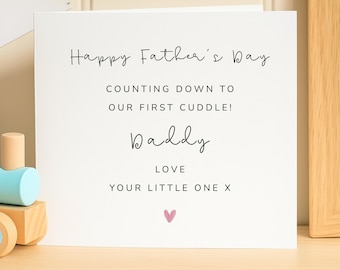 Tarjeta del Día del Padre desde la barriguita, Linda tarjeta del primer abrazo para el futuro papá, Feliz Día del Padre, Papá, Regalo para el futuro papá