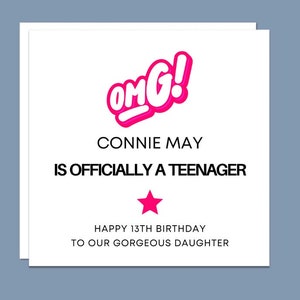 Carte d'anniversaire pour 13 ans • Sac de voyage personnalisé pour adolescente • Carte d'anniversaire pour 13 ans pour adolescents • Carte d'anniversaire pour 13 adolescents d'aujourd'hui • Adolescente 6 x 6