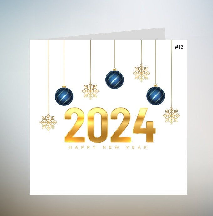 2024 Card New Year Card Happy New Year Card Festive Card