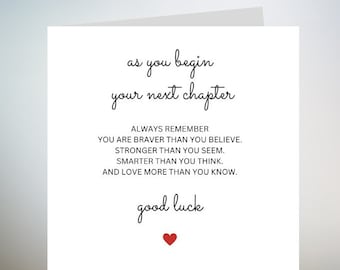 Personalised New Chapter Good Luck, Best Of Luck Card, New Job Good Luck Card