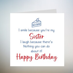 Happy Birthday Sister - Sister Birthday Card - Hearts - Personalised Card 6x6