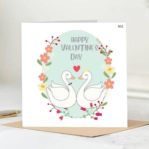 Feliz día de San Valentín Silly Goose, tarjeta del día de San Valentín, tarjeta divertida, tarjeta romántica, tarjeta personalizada 6x6