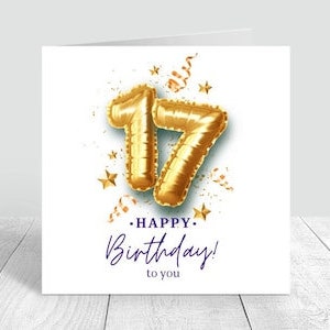 Personalisierte 17 Geburtstagskarte für Sohn 17 Geburtstagskarten Sohn 17 Karte Sohn 17 Geburtstag Geschenk Söhne 17 Geburtstag Drucke glücklich 17