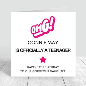 Personalisierte 13.Geburtstagskarte | Teenager Karte | offiziell ein Teenager | 6x6