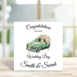 Personalised On Your Wedding Card, Congratulations Wedding Day Card