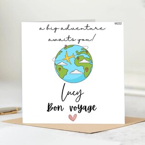 L'avventura ti aspetta, Biglietto personalizzato, Biglietto di buon viaggio, Biglietto di addio, Biglietto "Ci mancherai", Biglietto di buona fortuna 6x6