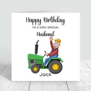 2e carte d'anniversaire personnalisée pour fils, carte d'anniversaire de tracteur, carte d'anniversaire de ferme pour petit-fils, carte d'animal de ferme, cadeau de deuxième anniversaire 6 x 6
