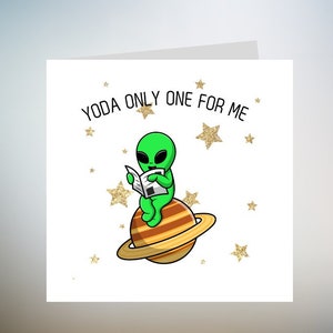 Yoda solo uno per me Sposami Biglietto d'auguri Natale Compleanno Giorno Amore Famiglia Star Wars Divertente Fidanzato Fidanzata Proposta Weddin 6x6