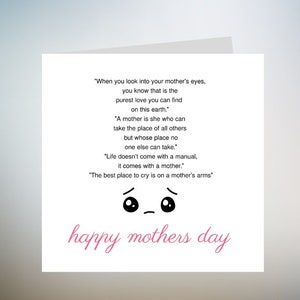 emotionele Happy Mothers Day Card, Moederdagkaart, Moederdagkaart, Kaart voor Moederdag, Speciale kaart voor Moederdag, Moederdag 6x6