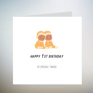 Carte d'anniversaire personnalisée de jumeaux, carte de joyeux anniversaire pour les jumeaux 6x6