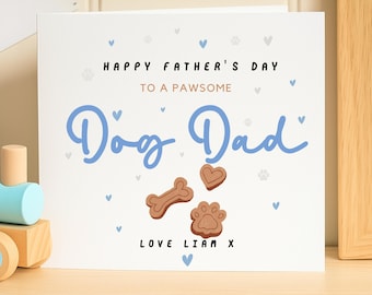 Personalized Father's Day Card for Dog Dad, Custom Dog Father Day Card from the Dog, Pawsome Dog Dad Card, Dog Lover Gift for Him, Liam X
