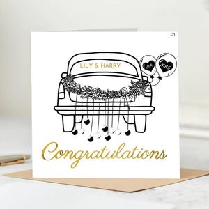 Carte de vœux pour votre mariage, joyeux jour de mariage, carte de mariage personnalisée, cadeau de mariage entre amis, cadeau de mariage pour couple 6 x 6