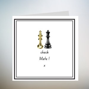 Schach Karte | Schachmatt | Karte zum Valentinstag | Liebe Karte | Hochzeitskarte | Geschenk für Schachspieler 6x6