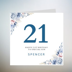 Personalisierte 21. Geburtstagskarte für Sohn 21. Geburtstagskarten Sohn 21. Karte Sohn 21. Geburtstagsgeschenk Söhne 21