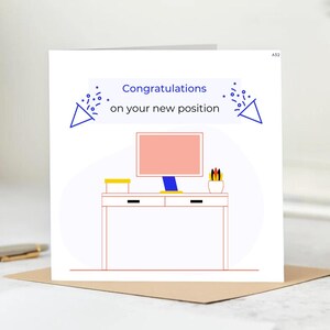 Carte personnalisée de félicitations pour un nouvel emploi, cadeau de célébration pour un nouveau poste, félicitations pour ce nouvel emploi et plein succès. 6 x 6