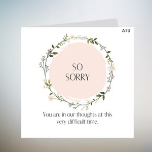 Carte pense à vous, cadeau de sympathie pour un ami, restez fort, carte pense à vous à un ami, carte de deuil d'un ami, désolé pour votre perte 6 x 6