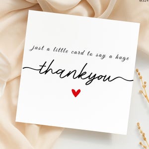 Thank You Card Personalised, A Little Card To Say A Big Thank You, Appreciation Card, Thank You Gift, Special Thankyou Card, For Friend,6x6
