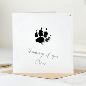 Personalisierte Pfotenabdruckkarte | Karte | Hundekarte | Haustier Beileid Karte | Beileidskarte | personalisierte Hundekarte 6x6