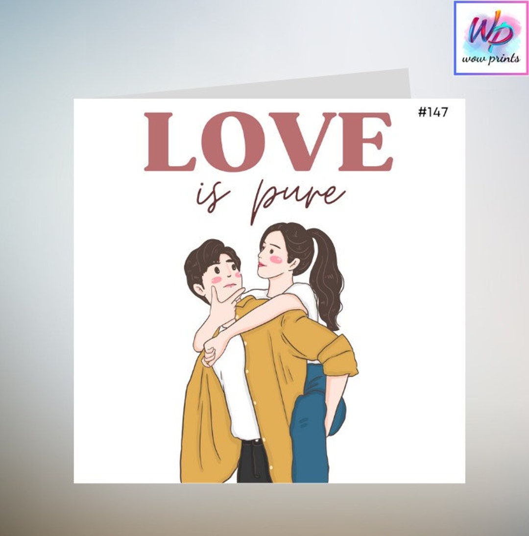 Valentines Day Card for Him or Her, Anniversary Card, Cute Romantic ...