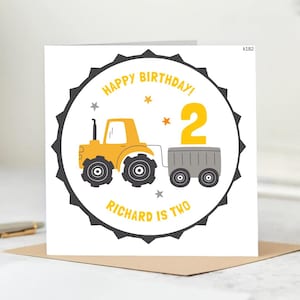Personalisierte 2.Geburtstagskarte für Jungen, Sohn 2.Geburtstagskarte, Zweite Geburtstagsgeschenk für kleinen Jungen, 2.Geburtstagsgeschenk, Neffe 6x6