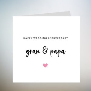 Joyeux anniversaire grand-père et grand-père - carte d'anniversaire de mariage grands-parents - carte d'anniversaire pour couple grand-père et grand-père coeur fabriqué au Royaume-Uni 6 x 6