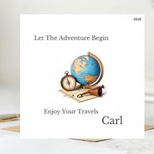 Biglietto di viaggio personalizzato, che l'avventura abbia inizio, biglietto Gap Year, biglietto Bon Voyage, biglietto Backpacking, biglietto World Trip, biglietto Good Luck 6x6