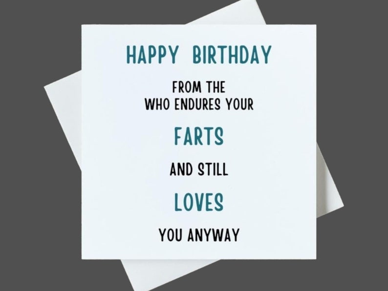GYYsweetus Happy Birthday Karte Für Ehemann – ‚Your Farts Stink But I Still Love You‘, Lustiges Geschenk
