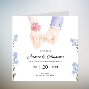 Carte d'initiale personnalisée de mariage, carte de mariage personnalisée de jeunes mariés, carte de voiture de mariage, jeunes mariés, carte de félicitations pour le jour du mariage 6 x 6
