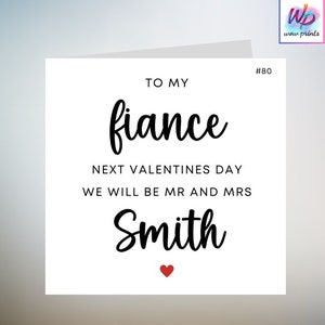 Carte de Saint-Valentin fiancé pour lui, carte de Saint-Valentin impossible pour vous marier pour elle, carte de Saint-Valentin fiancé pour mari (à être) 6 x 6