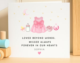 Baby Loss Remembrance Card, Infant Memorial Gift, Miscarriage Keepsake, Sympathy Card for Baby, Bereavement Gift, Stillbirth Gift, Custom