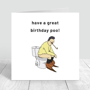Haben Sie einen guten Geburtstag Poo! - Lustiger Freund Poo Geburtstags-Grußkarte - 15x15 cm