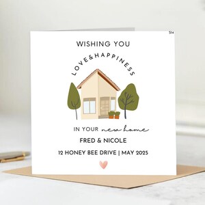 Carte Happy New Home, Félicitations pour votre nouvelle maison, Carte pour nouvelle maison, Carte de pendaison de crémaillère, Carte pour nouvelle maison pour amis, Première carte pour maison 6 x 6