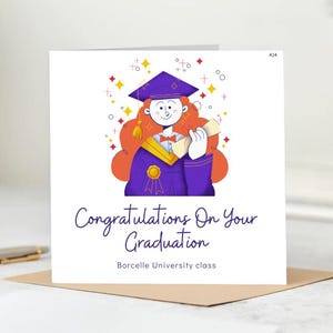 Carte de fin d'études - Félicitations pour l'obtention de votre diplôme, carte universitaire, carte scolaire, remise des diplômes, bravo, carte fière de vous. 6 x 6