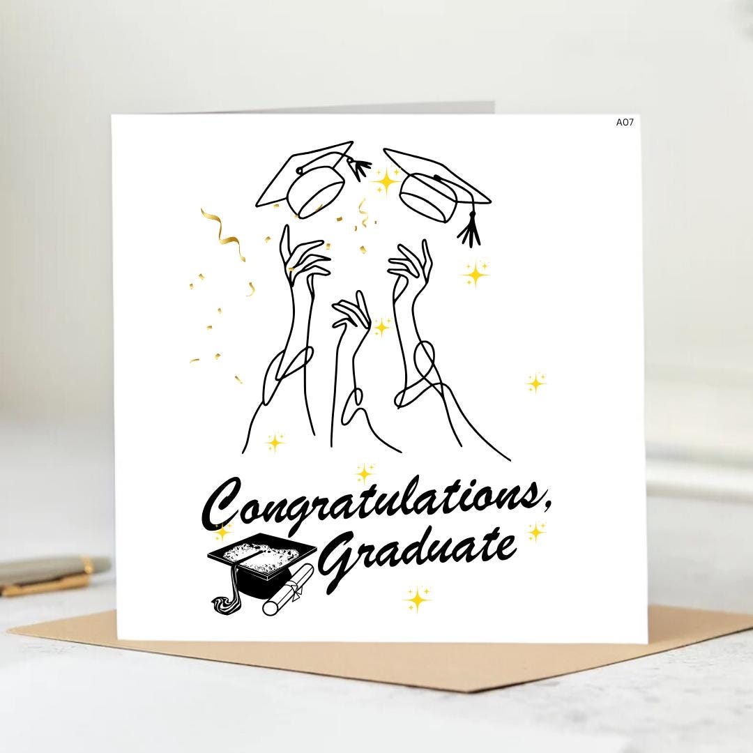 Congratulations Graduation Card - University, School - 6x6 - Etsy
