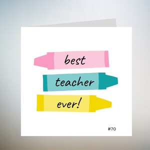 Tarjeta personalizada de agradecimiento para maestros Tarjeta de maestro de fin de período Fin de escuela 6x6