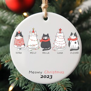 Personalized Cat Ornament - Custom Meowy Christmas Ornament - Meowy Christmas - Cat Lover Christmas Gift - Cat Christmas Ornament - Pet Gift