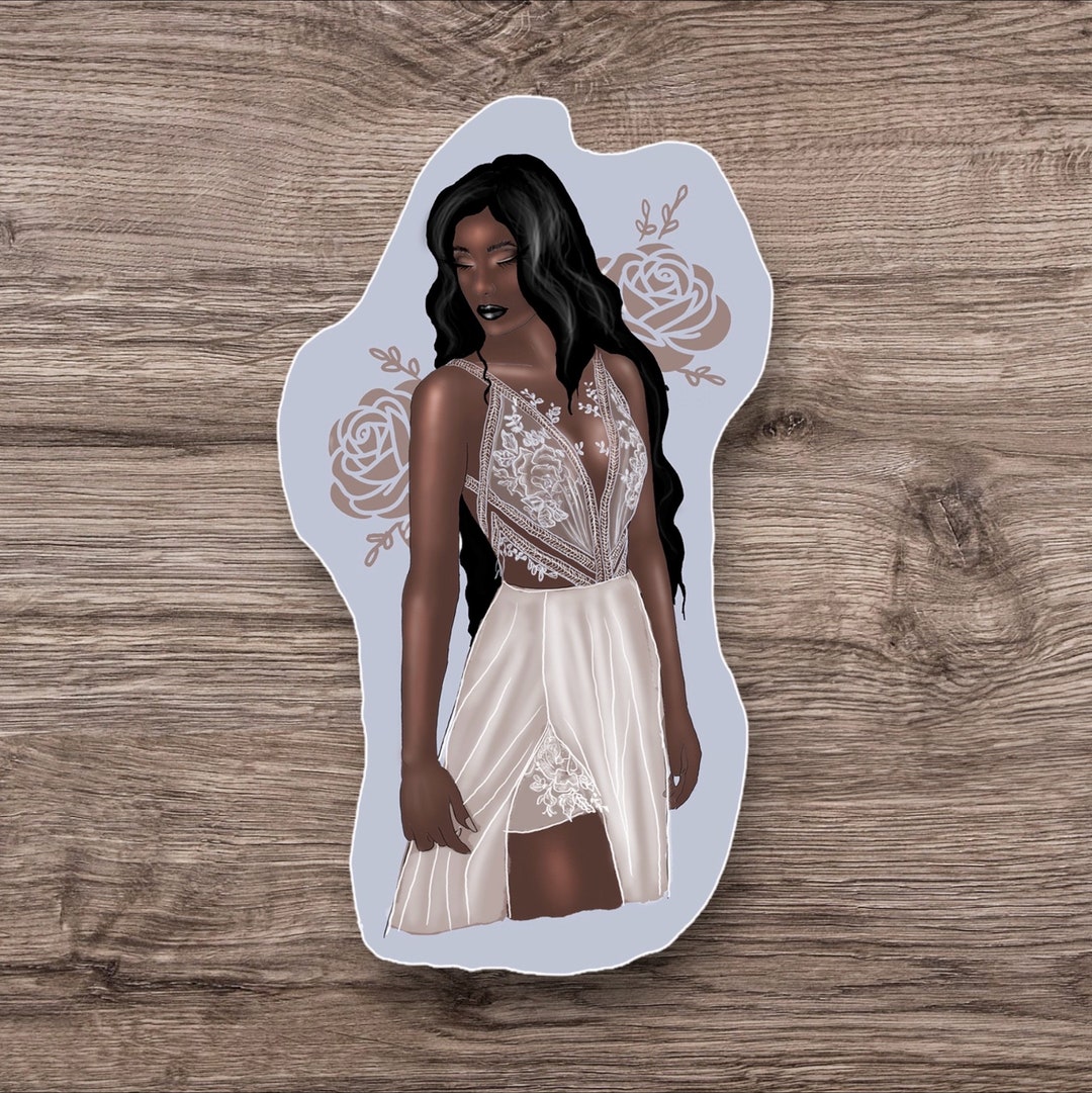 Dreamy Bride Sticker, Black Girl Stickers, Handdrawn Stickers, Easy ...