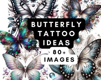 蝶のタトゥーのアイデア - 80以上のタトゥーのアイデア - 美しく精巧な蝶 - 蝶のタトゥー - デジタル印刷可能なタトゥーのアイデア