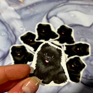 Schattige Pomeranian-stickers set van 2 - 8 stuks stickers, perfect voor knutselen, journaling, kaarten maken, scrapbooking enz.