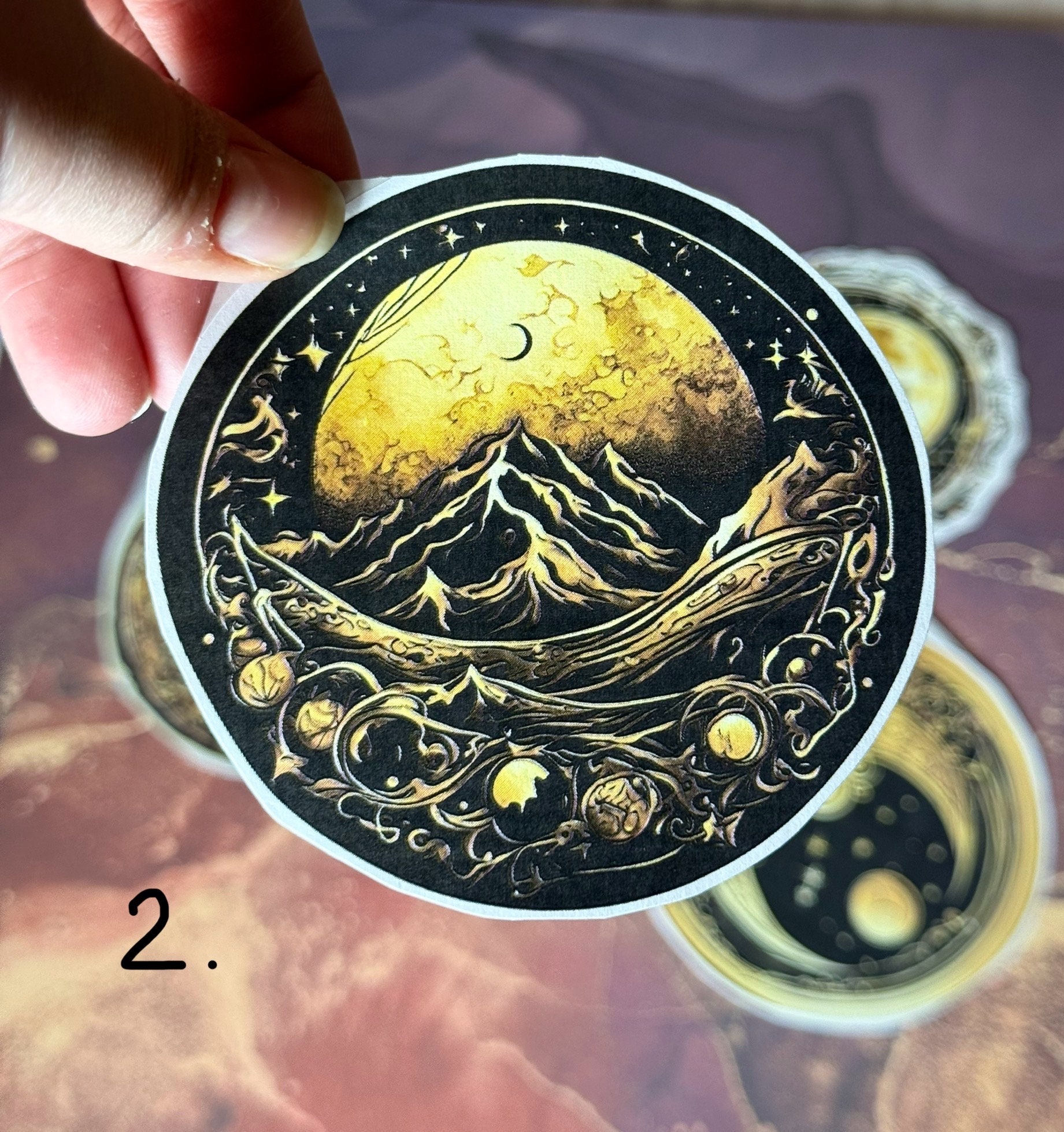 Golden Moon Sticker 1 Big Easy to Peel Sticker Perfect for Etsy