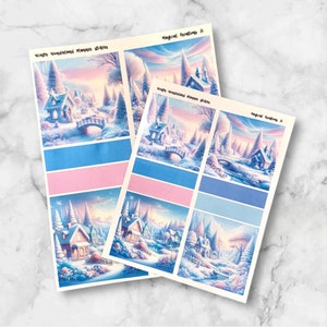 Adesivi per pianificatore Winter Wonderland, bellissimi adesivi per pianificatore, diario dei proiettili, junkjournaling, artigianato, adesivi per il paese delle meraviglie innevato