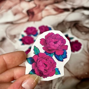 Adesivi peonia (set 1) - 5 adesivi perfetti per lavori creativi, journaling, creazione di biglietti, scrapbooking, ecc.