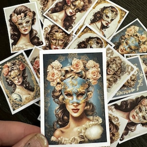 Naklejki Masquerade woman - naklejki vintage woman - 16 szt.