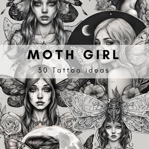 Tattoo ideas - Moth girl - 1 PDF, 30 pictures